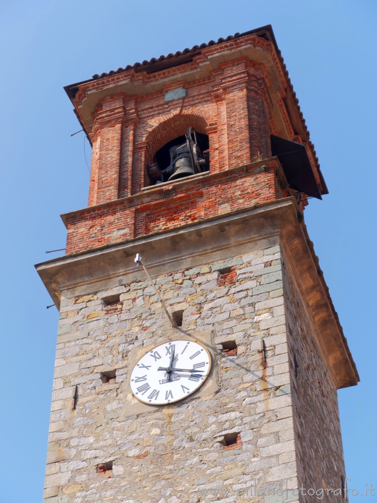 Andorno Micca (Biella, Italy) - Upper part of the bell tower of the Church of San Giuseppe di Casto